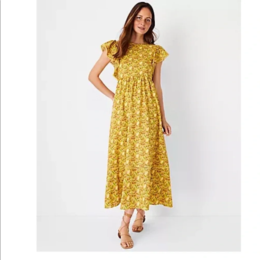 Ann Taylor Yellow Floral Maxi Dress - Picture 3 of 8